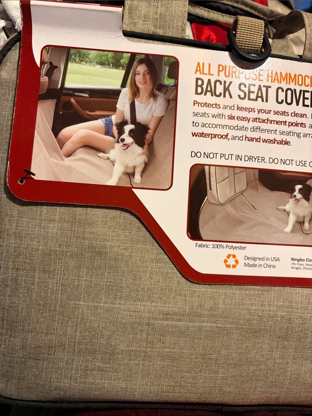All Purpose Hammock Back Seat Cover for Dogs Gray